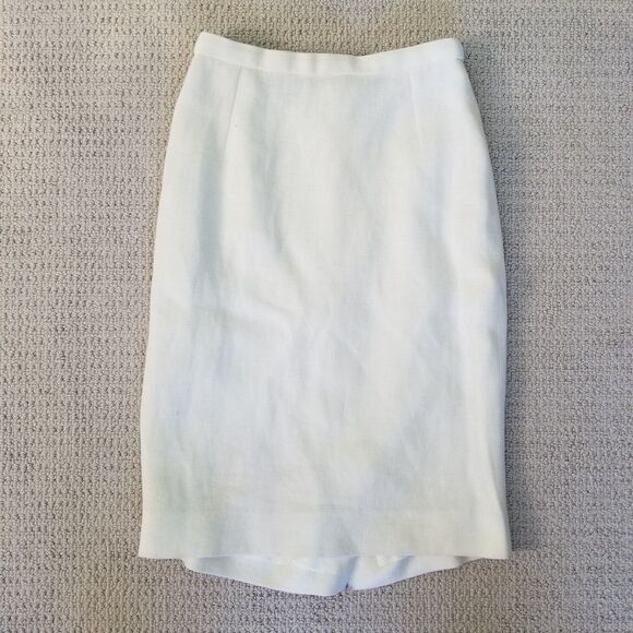 Dolce & Gabbana Pencil Skirt Womens IT Size 38 White Black Linen Lined Italy - Picture 4 of 15